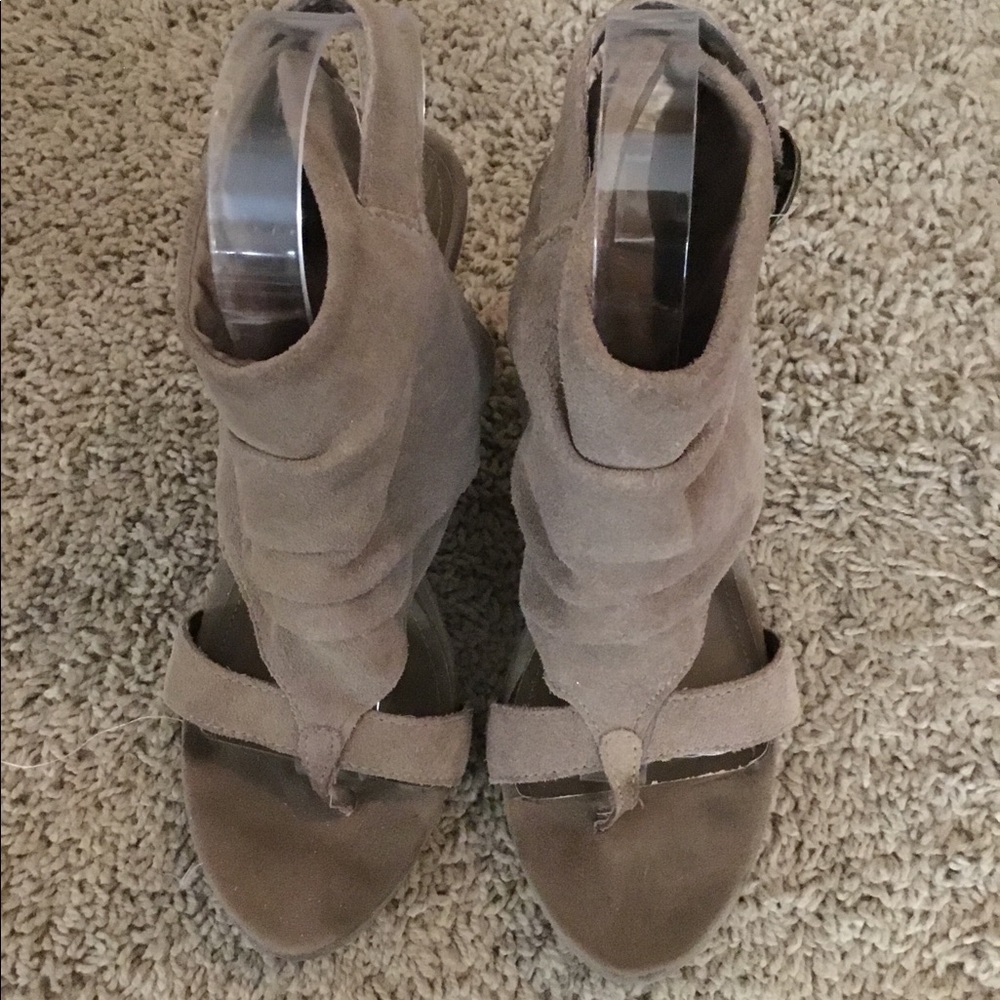 Heeled bootie sandals size 9 1/2 Tan